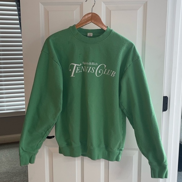 SPORTY & RICH Rizoli Cotton-jersey Relaxed Fit 'Tennis Club' Logo Kelly Green Md - Picture 3 of 8